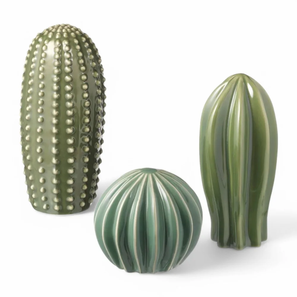 IKEA Green Ceramic Decorative Cactus Trio - Picture 10 of 10